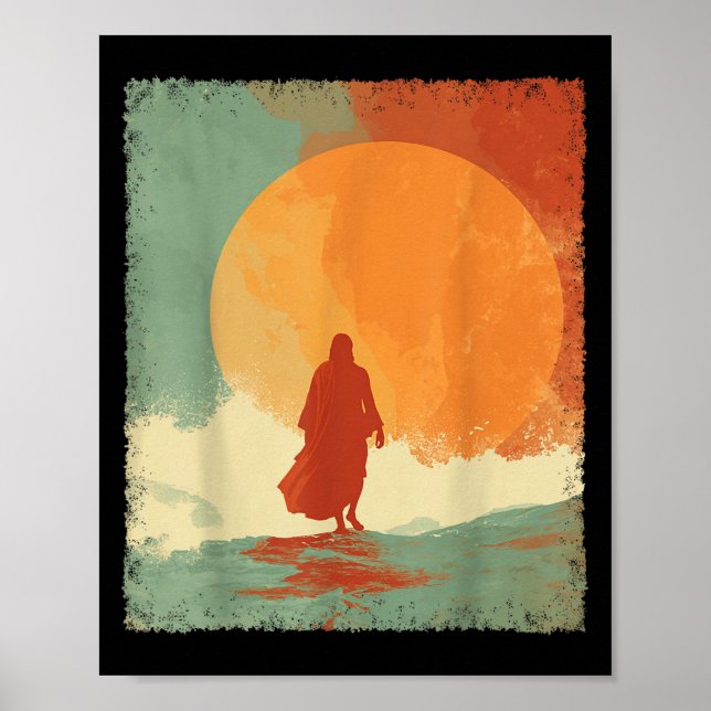 Poster Jesus andando na água (Frente)