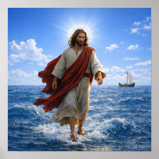 Poster Jesus andando sobre as águas