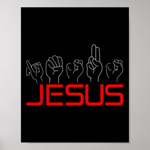 Poster Jesus Asl Língua de Sinais Americana Cristã Surda 