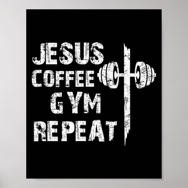 Poster Jesus Café Ginásio Treino Cristão Levantamento de  (Frente)