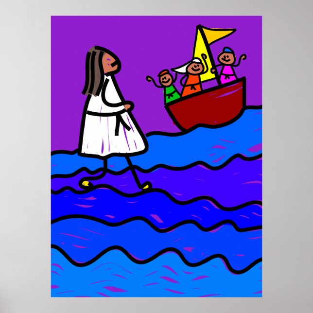 Póster Jesus caminha na água (Frente)