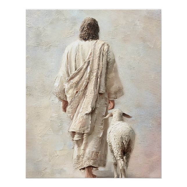 Póster Jesus Caminhando com o Cordeiro (Frente)