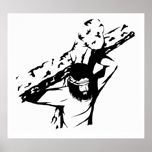 Poster Jesus Carregar Sua Cruz (Frente)