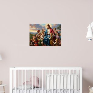 Poster Jesus Cercado por Crianças