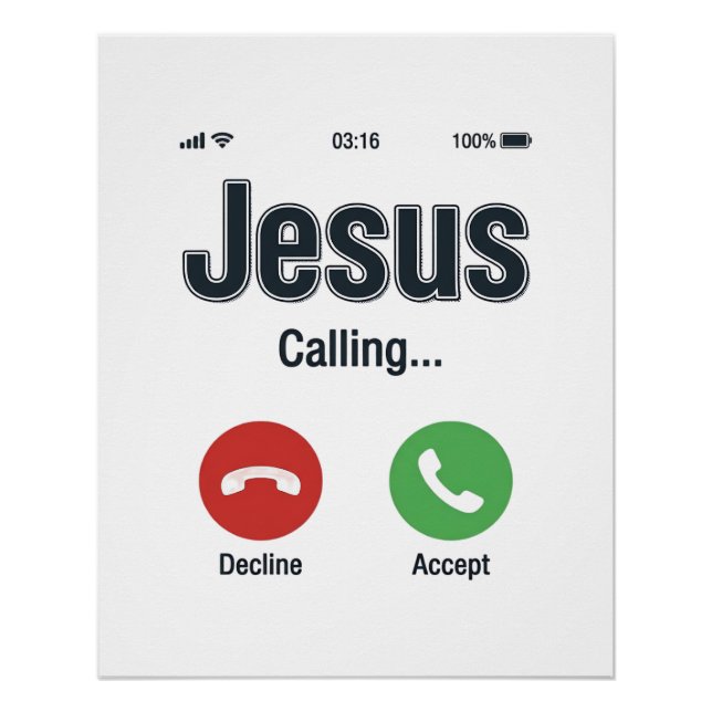 Póster Jesus Chamando Design de Camiseta Cristã para Tela (Frente)