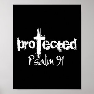 Poster Jesus Christian Design - Deus Protegeu Salm 91 Bi