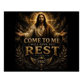 Póster Jesus Come to Me Christian Gold Sacred Art