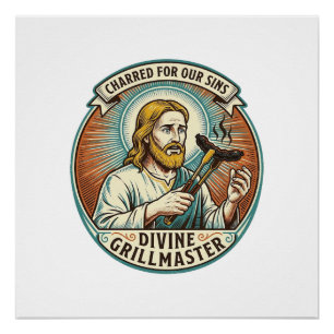 Póster Jesus Completamente Queimado Preto Cachorro-Quente