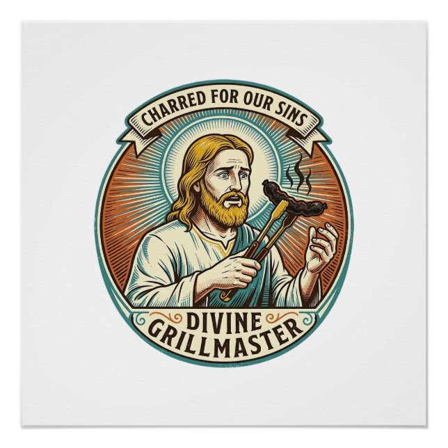 Póster Jesus Completamente Queimado Preto Cachorro-Quente (Frente)