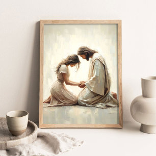 Poster Jesus Confortando Mulher, Arte Cristã, Jesus e