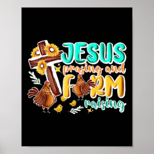 Poster Jesus Criança E Fazenda Crescendo Galinha Chr