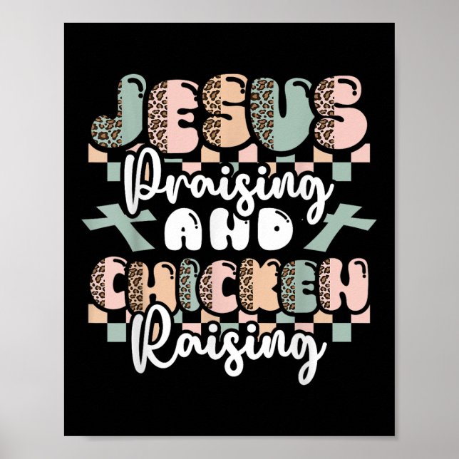 Poster Jesus Criando Galinha Levantando Muito Engraçado C (Frente)