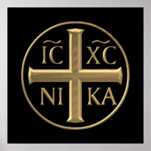 Póster Jesus Cristo "3-D" dourado: Conquista