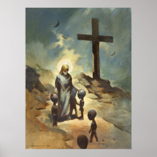 Póster Jesus Cristo abraça os cinzentos