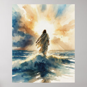 Poster Jesus Cristo andando na água