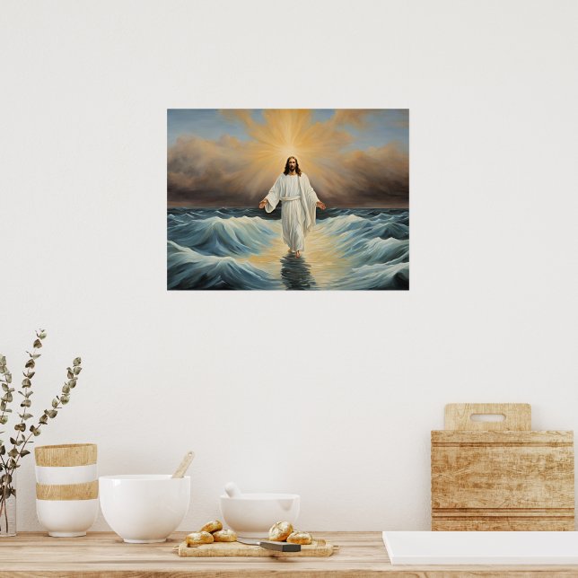 Poster Jesus Cristo Caminhando sobre as Águas (Cozinha)