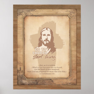 Poster Jesus Cristo. Christian Preacher Old Fashioning