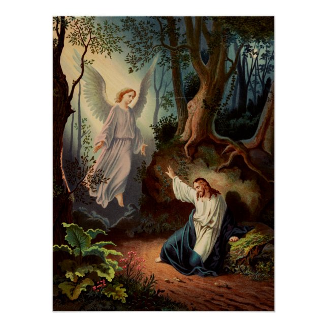 Póster Jesus Cristo com anjo (Frente)