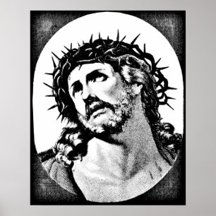 Poster Jesus Cristo com coroa espinhosa Vintage Ar religi