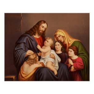 Póster Jesus Cristo com Crianças