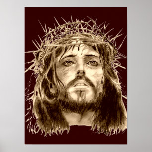 Poster Jesus Cristo com uma coroa de espinhos