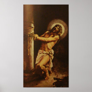 Póster Jesus Cristo de sofrimento do empregado Scourged