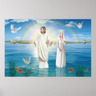 Poster Jesus Cristo e a Virgem Maria Regina Coeli