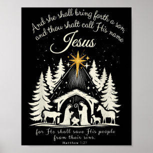 Poster Jesus Cristo Natal Cristão, pijama da família das 