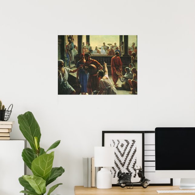 Póster Jesus Cristo no Casamento da Cana, Água no Vinho (Escritório em casa)