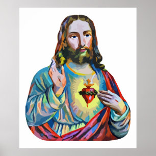 Poster Jesus Cristo original Arte religiosa abstrato