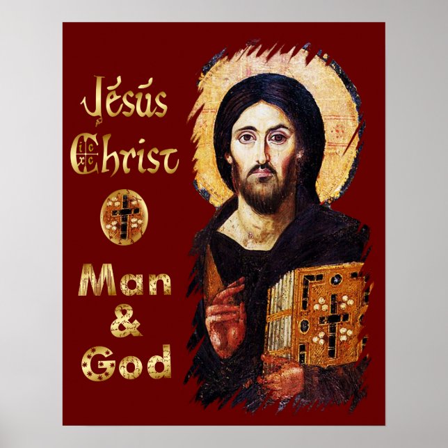 Poster Jesus Cristo Pantocrator Homem e Deus Católico (Frente)