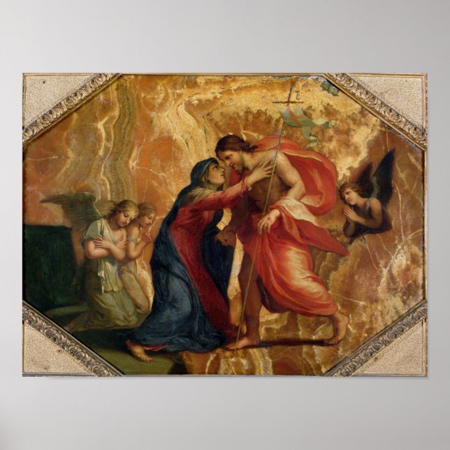 Póster Jesus Cristo recebendo a Virgem no Céu (Frente)