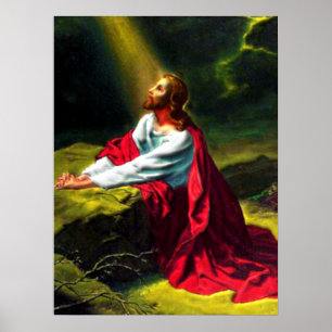 Póster Jesus Cristo Rezando no Jardim de Gethsemane