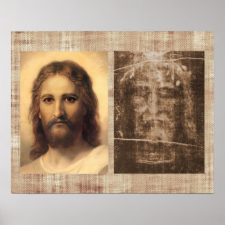 Poster Jesus Cristo Rosto e Cobertura de Turim