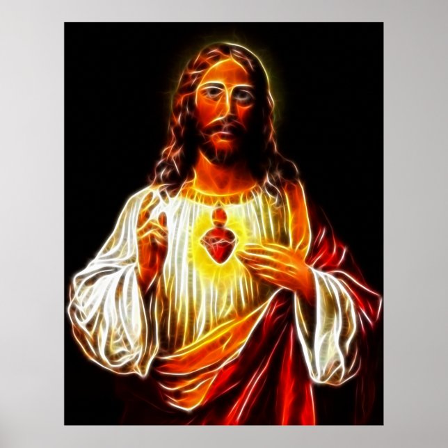 Póster Jesus Cristo Sagrado Coração (Frente)