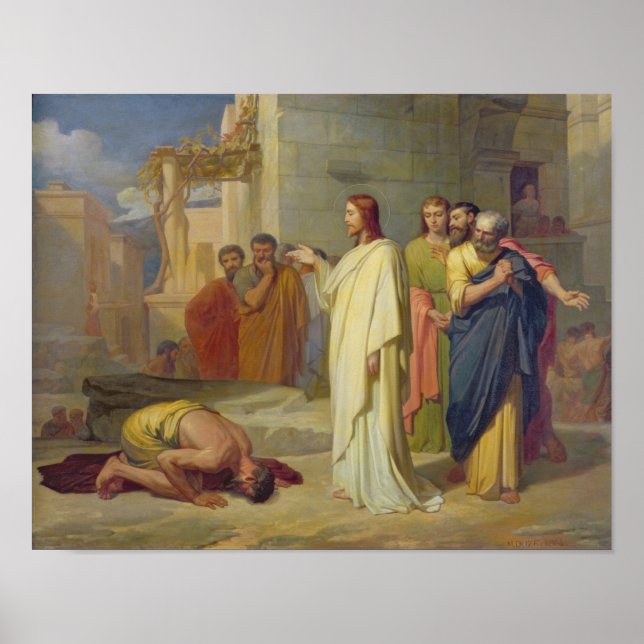 Póster Jesus curando o Leper, 1864 (Frente)