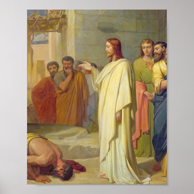 Poster Jesus Curando O Leper 1864 Jean Marie Melchior (Frente)