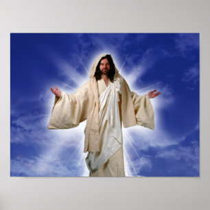 Poster Jesus dá-lhe boas-vindas com braços abertos