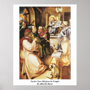 Poster Jesus De Doze Anos Em Templo Por Albrecht Durer