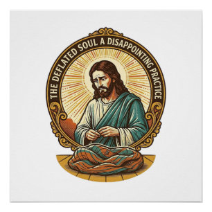 Póster Jesus Desinflou completamente Bola de Yoga Chata H