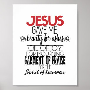 Poster Jesus deu-me a beleza para a arte da parede das