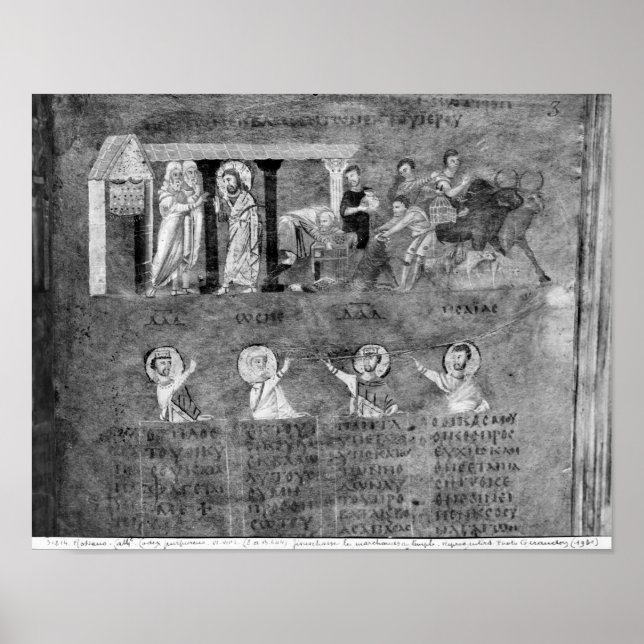 Poster Jesus dirigindo os mercadores do Templo (Frente)