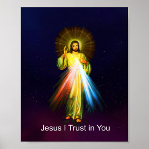 Poster Jesus Divino Compaixão Eu Confio em Você Inglês
