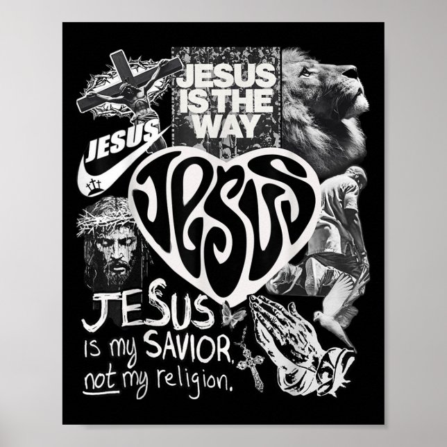Poster Jesus É A Maneira Como A Bíblia Cristã Versa Deus  (Frente)
