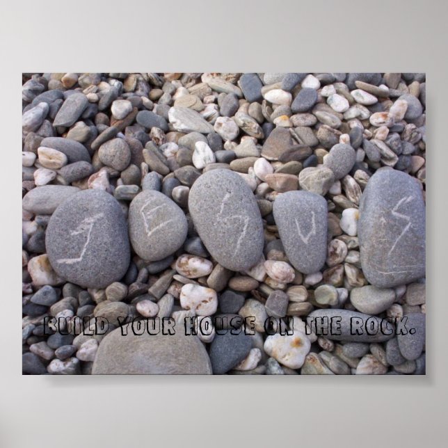 Póster Jesus é a minha pedra. (Frente)