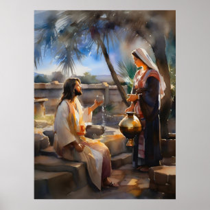 Poster Jesus E A Mulher Samaritana No Bem