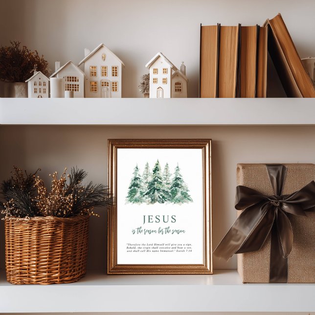 Poster Jesus é a razão da árvore de aquarela da temporada (Criador carregado)