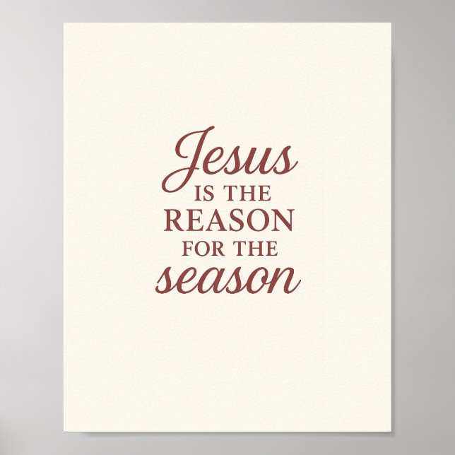 Poster Jesus É a Razão da Temporada – Citação de Fé (Frente)