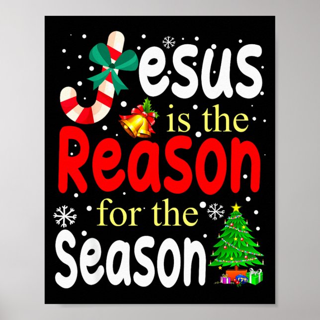 Poster Jesus É A Razão Da Temporada Cristã Natal (Frente)