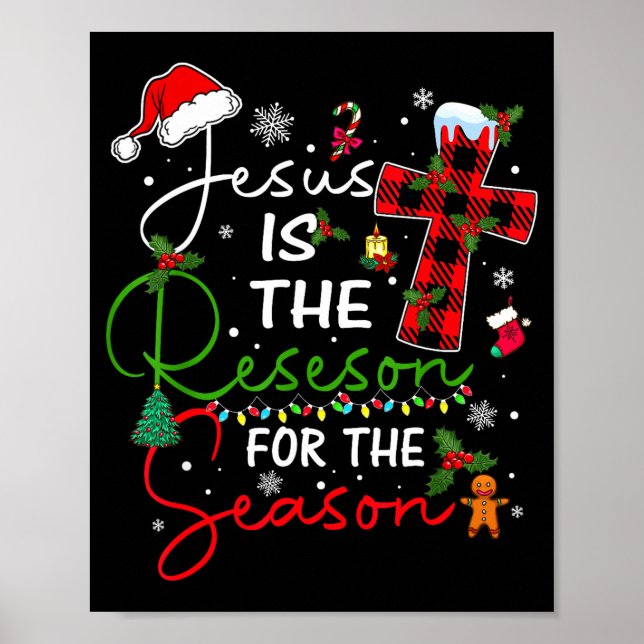 Poster Jesus É A Razão Da Temporada De Natal Xmas  (Frente)